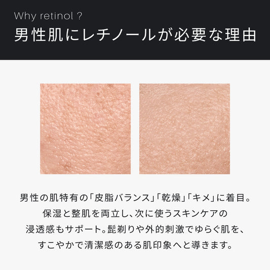 ATIDIMU メンズ化粧水と男性肌の乾燥・皮脂バランスの説明