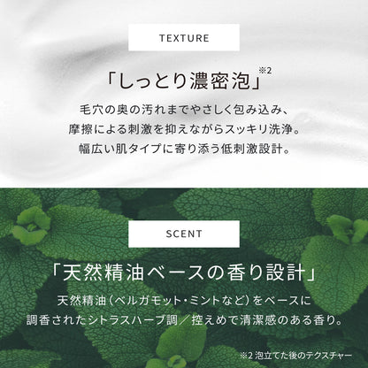 ATIDIMU メンズ洗顔フォームの濃密泡と天然精油ベースの香りイメージ